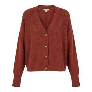 Market & Spruce Rust Button Front Cardigan Sweater Women’s Large Soft Knit